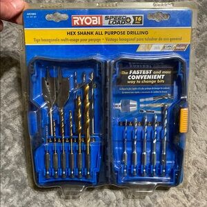 NWT, Ryobi Hex Shank Drill Bit Set - 16 Piece
